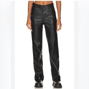 Steve Madden Loren Pant Black Faux Leather Size 29 NWT $79